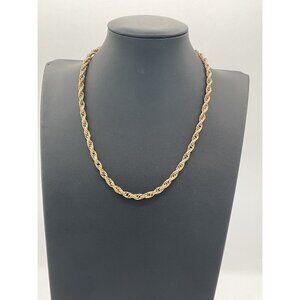 Gold Tone Rope Chain Necklace For Men & Women